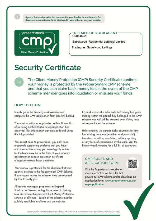 Client Money Protection Certificate